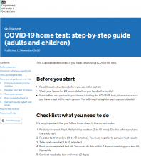 COVID-19 Home Test  Step-by-step Guide (adults And Children) - GOV UK